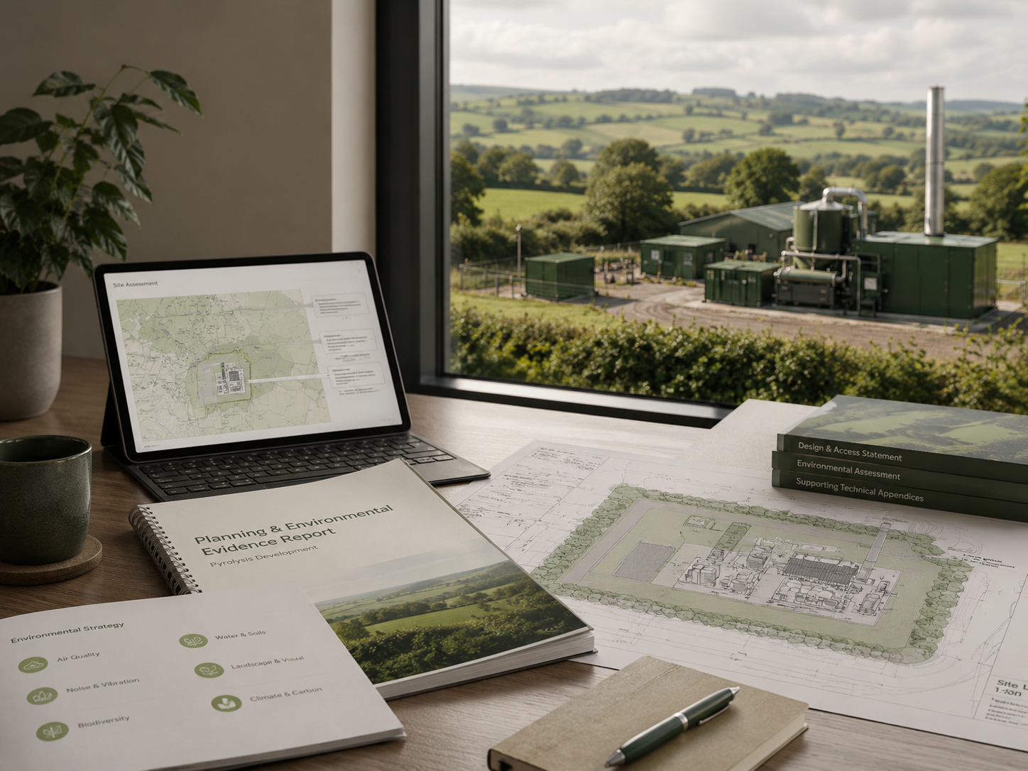 Planning and environmental evidence report for a rural pyrolysis development